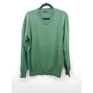 Jeremy Argyle Mens Medium Sweater Cotton Cashmere V-Neck Lightweight Preppy